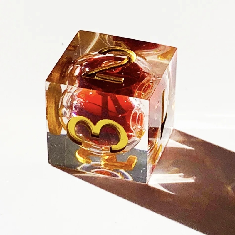 Juego de RPG Blood Dice Set Rojo Líquido Core Dice Resina Dragón Y Dungeon