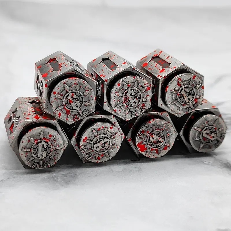 Juego estándar DND Metales dados poliédrico conjunto ponderado para juegos de mesa de poker