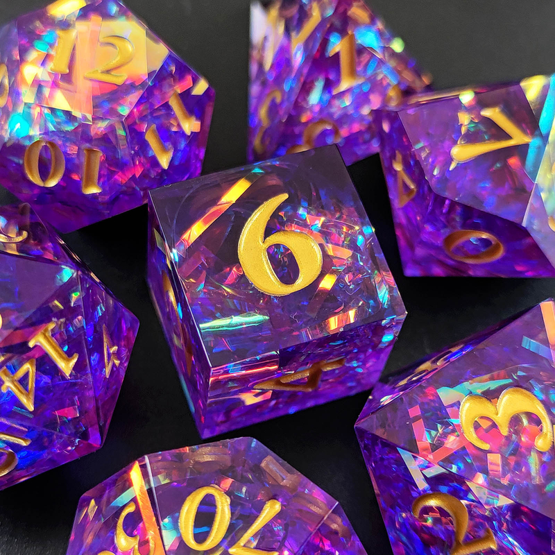 Bandas de color con múltiples facetas Puerta de dados de resina mazmorra y dragón DND#COC