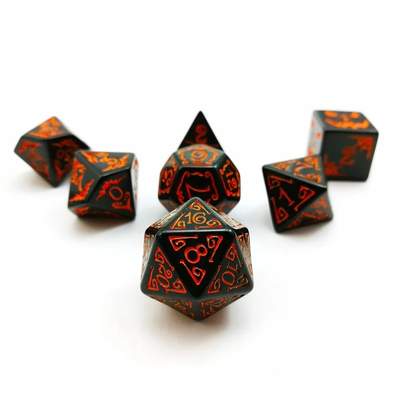 El juego de dados de resina polimodal 7PCS RPG D4 D6 D8 D10 D12 D20 D20