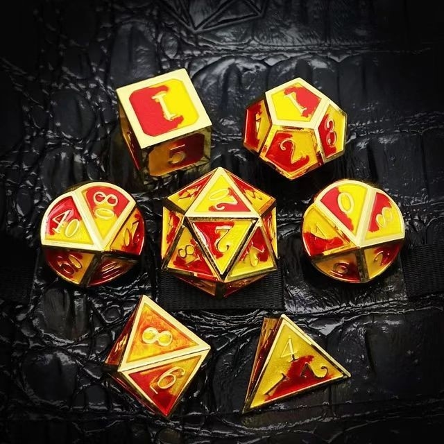 Colorido Esmalte Artesanía Diza de metal sólido Dragón y juego de mesa DND RPG