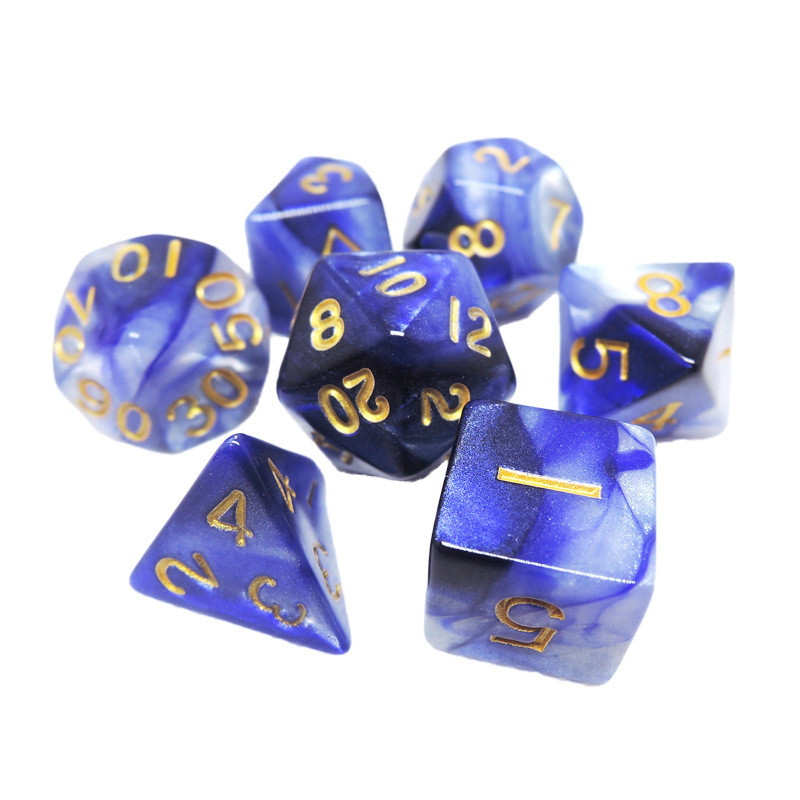 Conjunto de dados de resina de policolor#Rpg#Dnd#Coc Marmol de patrón Preminum y lujo