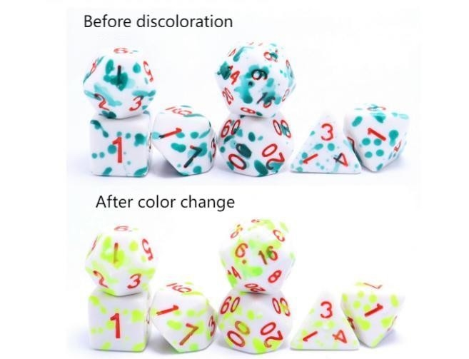 Cambio de color de alta temperatura Graffiti color fantasma resina juego de mesa juego de dados dnd dados