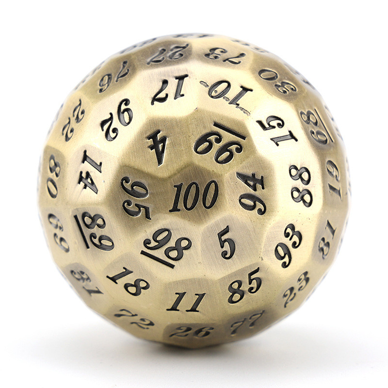 Coloured Solid 100D Metal Dice Set Dungeon y Dragon DND # RPG # COC