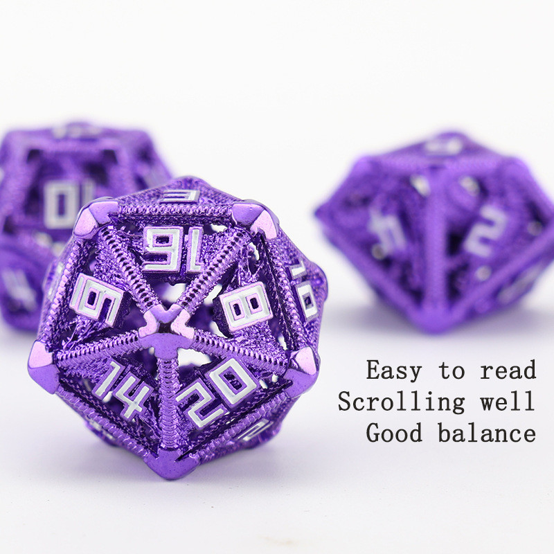 Metal juego de dados huecos dragón poligonal DND mazmorra de estiércol y dragón dados 7 dados