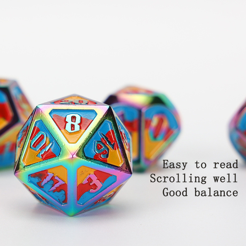 Juego de dados D20 de metal y plástico personalizado D &amp; D poliedro DND juego de dados RPG