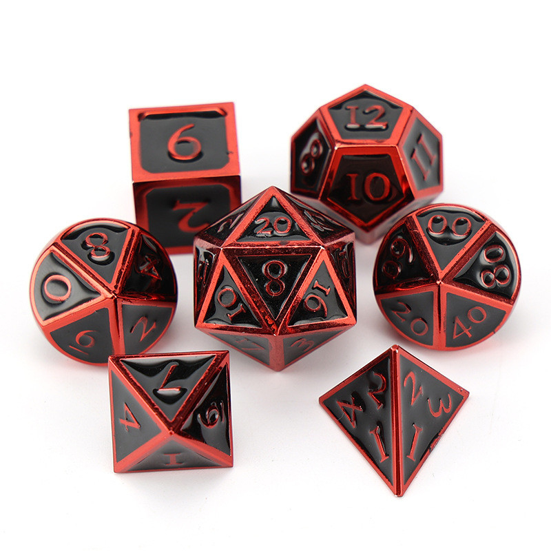 Juego de dados D20 de metal sólido personalizado D &amp; D poliedro DND juego de dados RPG