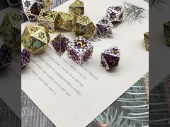 Cuadro de resina de cobre plata transparente dados de resina DND dragón y mazmorra COC