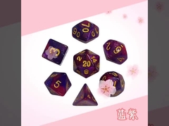 Rojo, púrpura y negro tres colores resina juego de dados dragón y mazmorra dnd dados